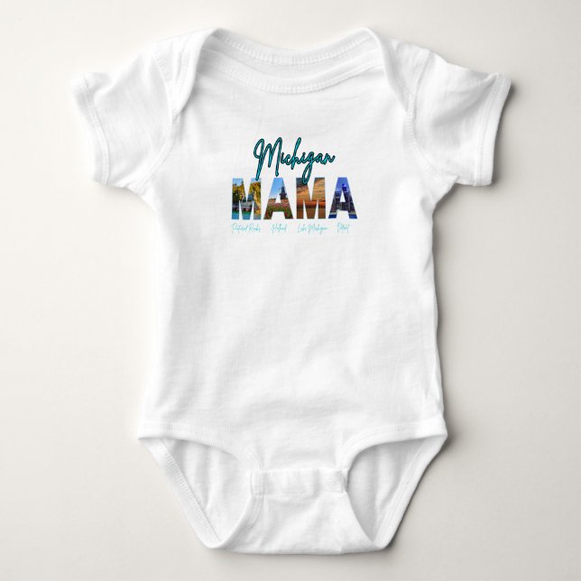 "Michigan Mamma T-shirt med MI-markeringar (Framsida)