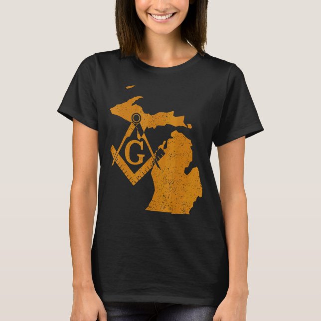 Michigan Masons Grand Lodge F&am Freemason Far" T Shirt (Framsida)