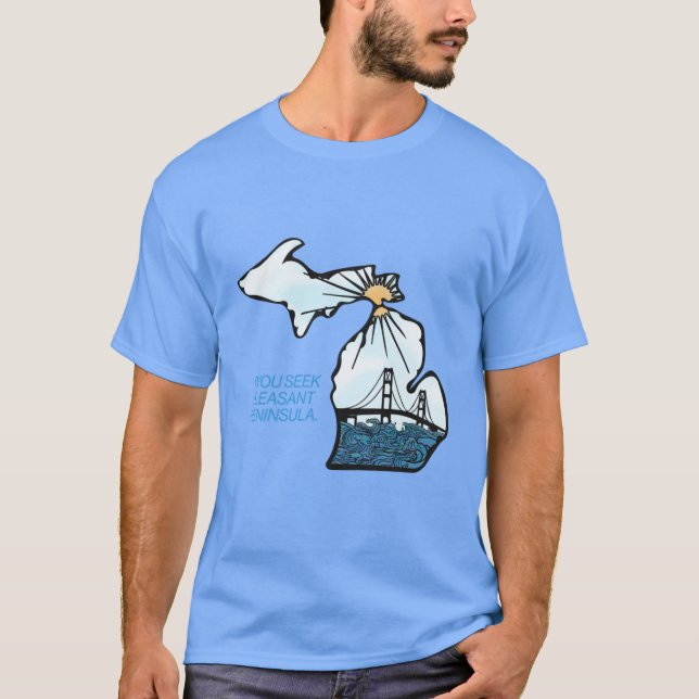 Michigan med dess motto Överdimensionerad T Shirt (Framsida)