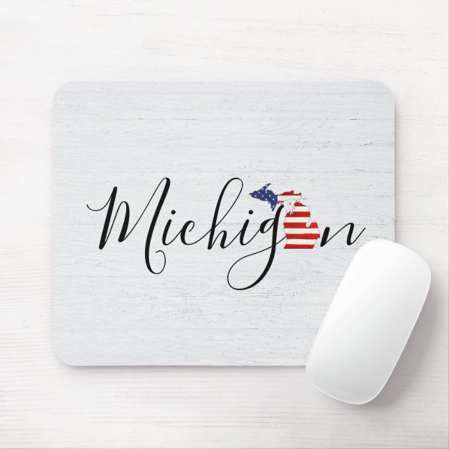 Michigan med Flagga Graphic Musmatta (Med mus)