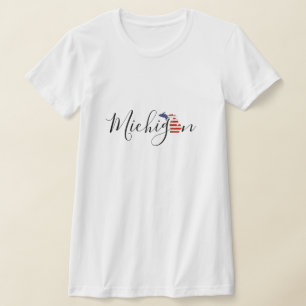 Michigan med Flagga Graphic T Shirt