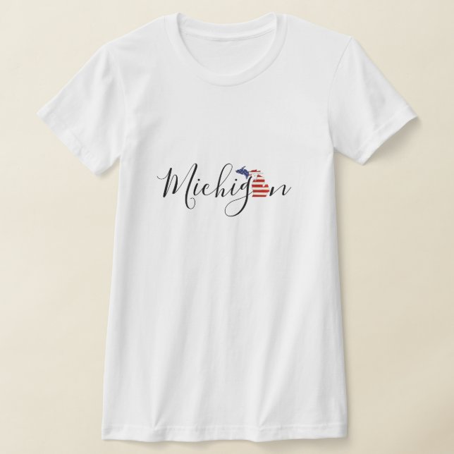 Michigan med Flagga Graphic T Shirt (Laydown)