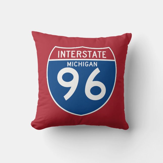 Michigan MI I-96 skyddar den Interstate huvudvägen Kudde (Framsida)
