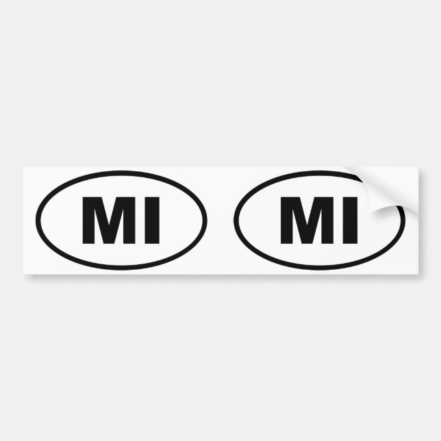 Michigan MI oval Bildekal (Framsidan)