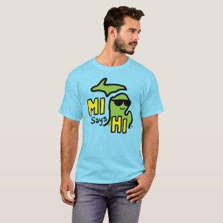 Michigan - MI Says HI™ Fullt Färg Shirt T Shirt