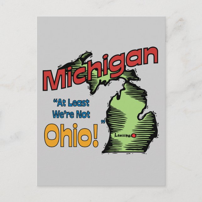 Michigan MI US Motto ~ Vi är inte Ohio. Vykort (Framsida)