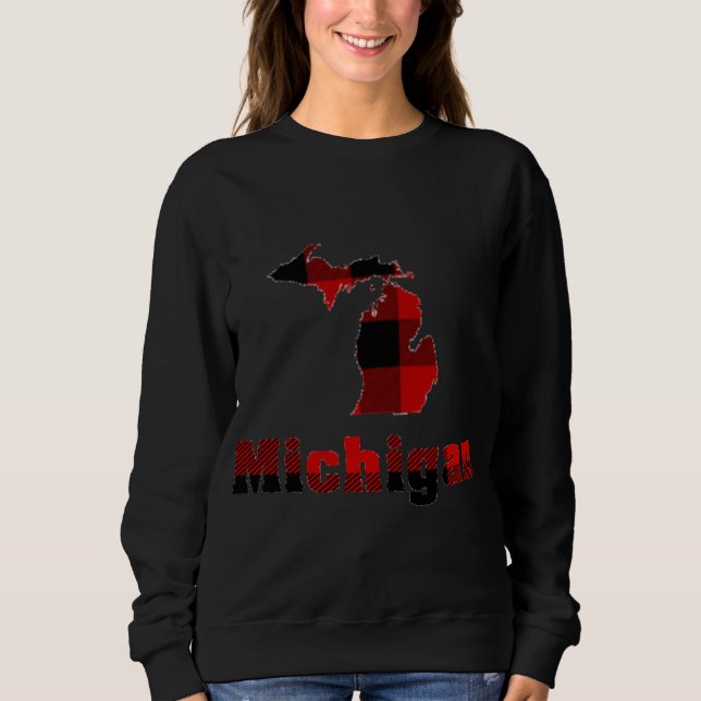 Michigan Michigander Buffalo Play Winter Christma T Shirt (Framsida)