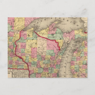 Michigan, Minnesota och Wisconsin 2 Vykort