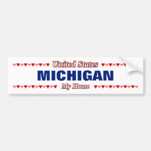 MICHIGAN - Mitt hem - Förenade Stater.Hjärtan Bildekal
