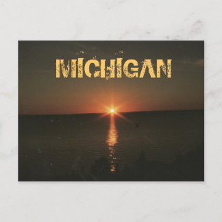 MICHIGAN NIGHT POSTCARD VYKORT