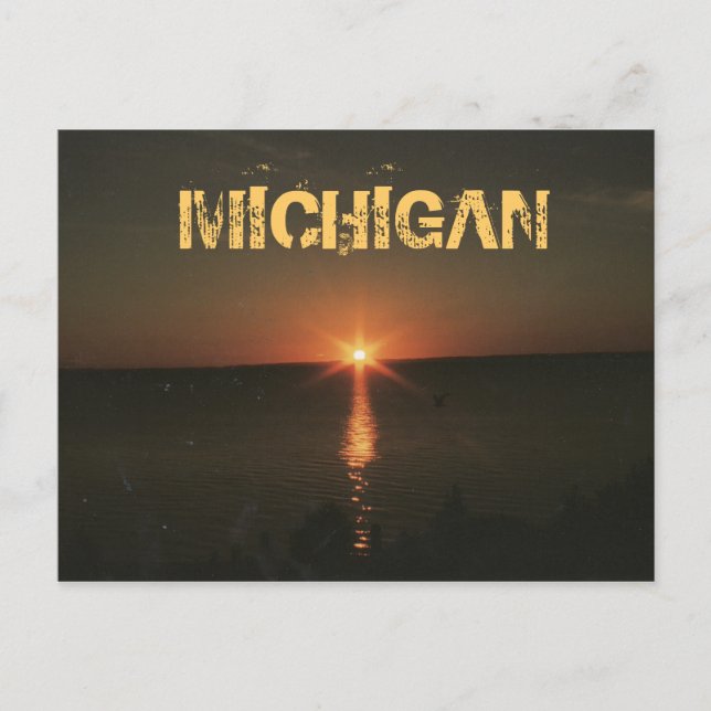 MICHIGAN NIGHT POSTCARD VYKORT (Framsida)