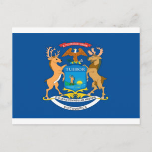 Michigan Officiell Statlig flagga Vykort