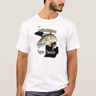 Michigan 'Öga Candy Funny Walleye Fishing T-Shirt