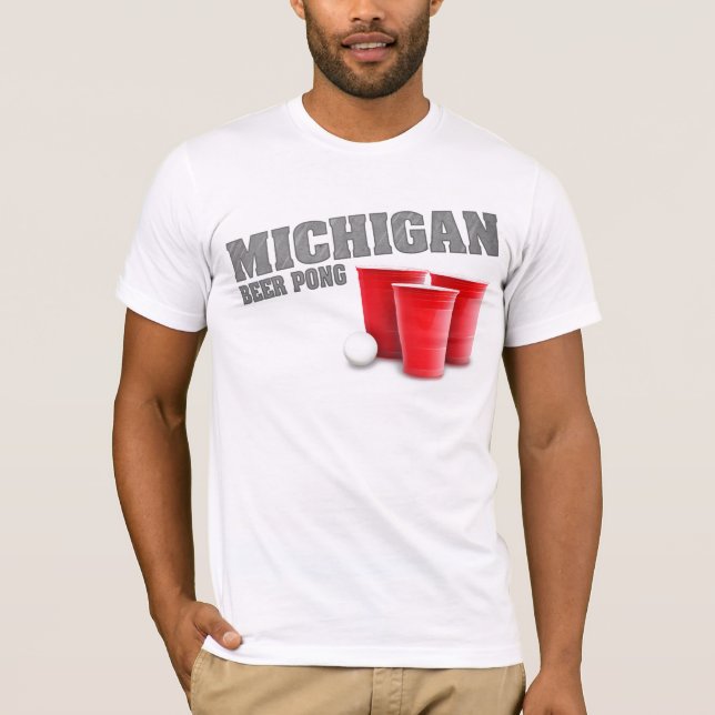 Michigan ölPong T-tröja Tee (Framsida)