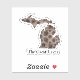 Michigan Petoskey Stone, Underbara Sjöar ullen Klistermärken