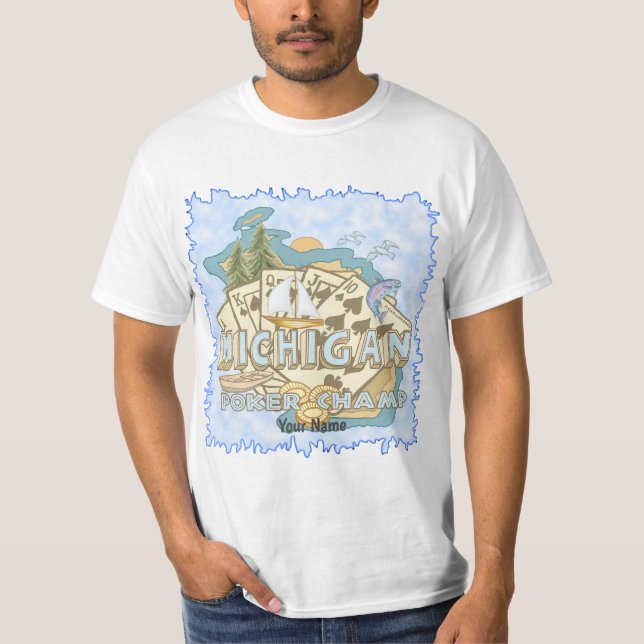 Michigan Poker T Shirt (Framsida)
