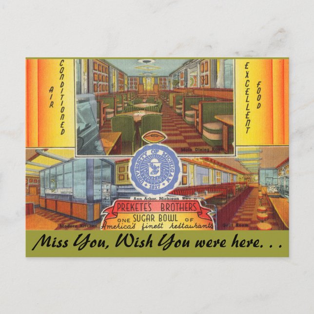 Michigan, Prekete's Bros. Socker Bowl Vykort (Framsida)