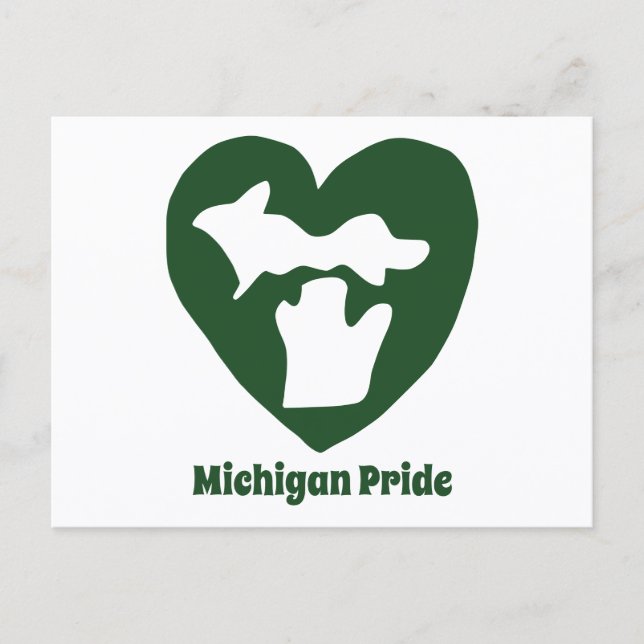 Michigan Pride Hjärtkort Helg Vykort (Framsida)