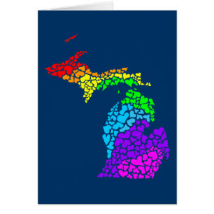 michigan pride: regnbågehjärtor OBS kort