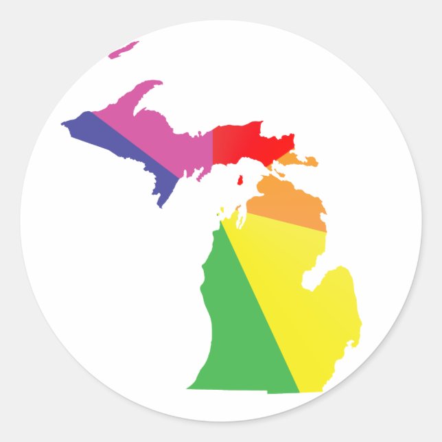 Michigan pride. runt klistermärke (Framsida)