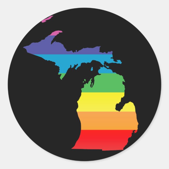 Michigan pride. runt klistermärke (Framsida)