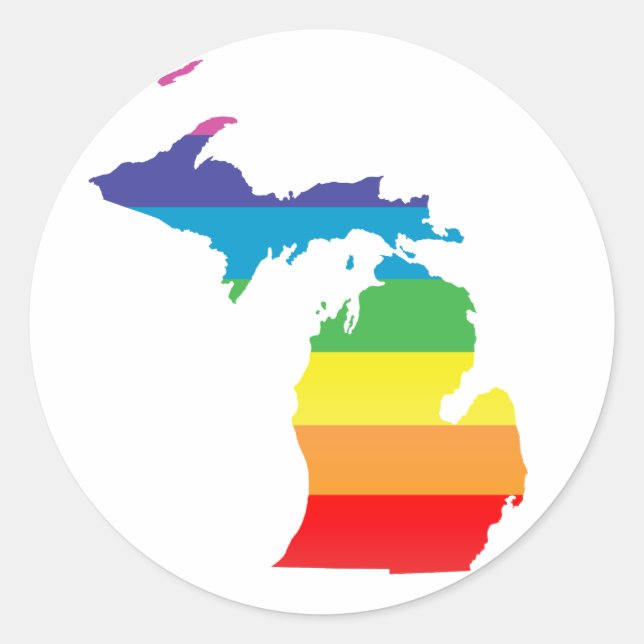 Michigan pride. runt klistermärke (Framsida)