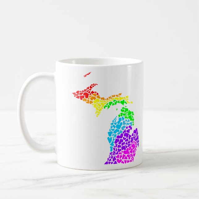 michigan-pridet: regnbåge kaffemugg (Vänster)