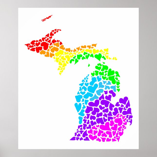 michigan-pridet: regnbåge poster (Framsidan)