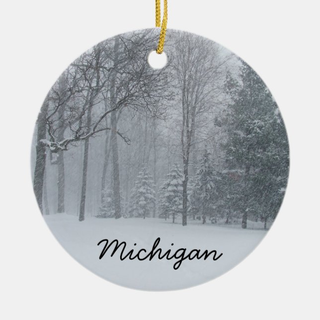 Michigan prydnad julgransprydnad keramik (Framsidan)