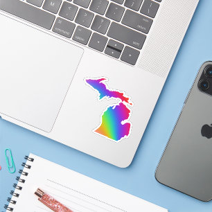 Michigan Rainbow färg Underbar Sjö-statsägare Klistermärken