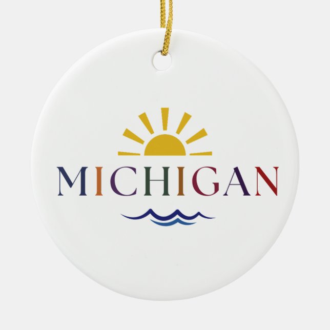 Michigan Rainbow Sol och Vågar Ornament (Framsidan)