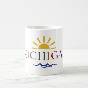 Michigan Rainbow Text Coffee Mugg