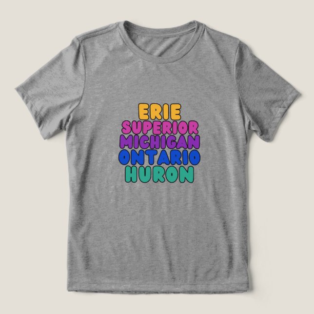 Michigan Rainbow Text Great Lakes Can Cooler T Shirt (Design Framsida)
