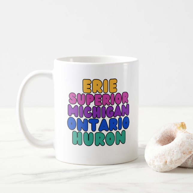 Michigan Rainbow Text Great Lakes Coffee Mug Kaffemugg (Med munk)