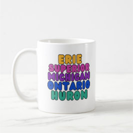 Michigan Rainbow Text Great Lakes Coffee Mug Kaffemugg