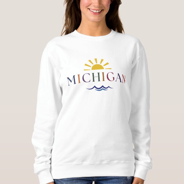 Michigan Rainbow Text T-shirt (Framsida)