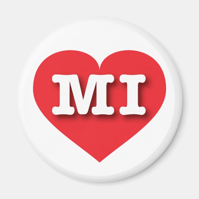 MIchigan Red Heart - I kärlek MI Magnet (Framsidan)