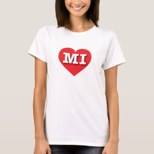 MIchigan Red Heart - I kärlek MI T Shirt
