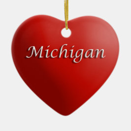 Michigan Red Heart Keepsak Ornament