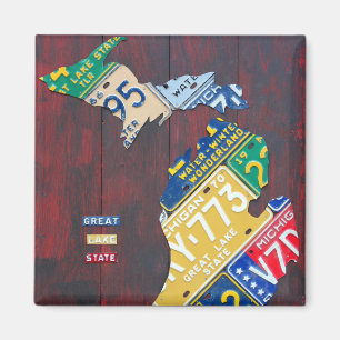 Michigan registreringsskyltkarta vid magnet