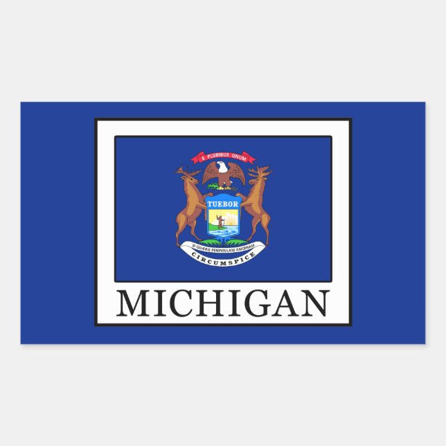 Michigan Rektangulärt Klistermärke (Framsida)