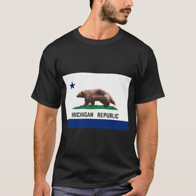 Michigan Republic Wolverine T Shirt (Framsida)