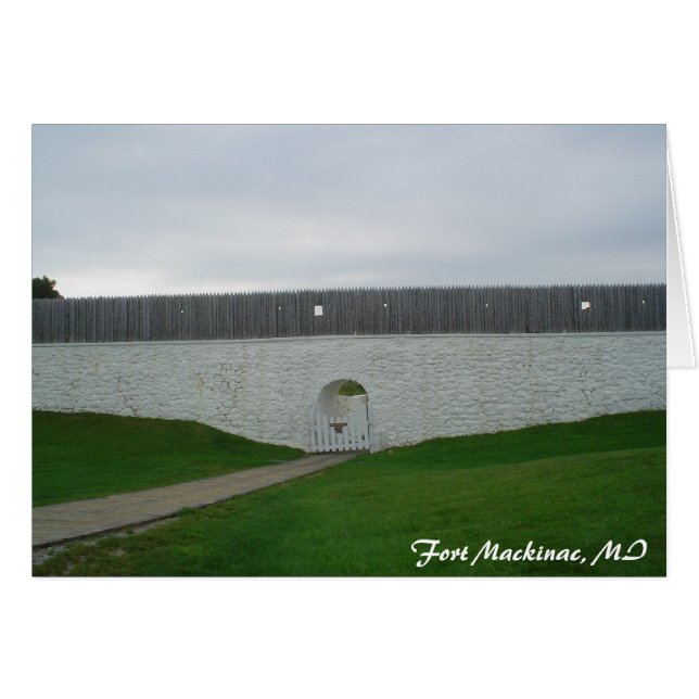 michigan_resa 079, Fort Mackinac, MI Hälsningskort (Framsidan Horizontal)