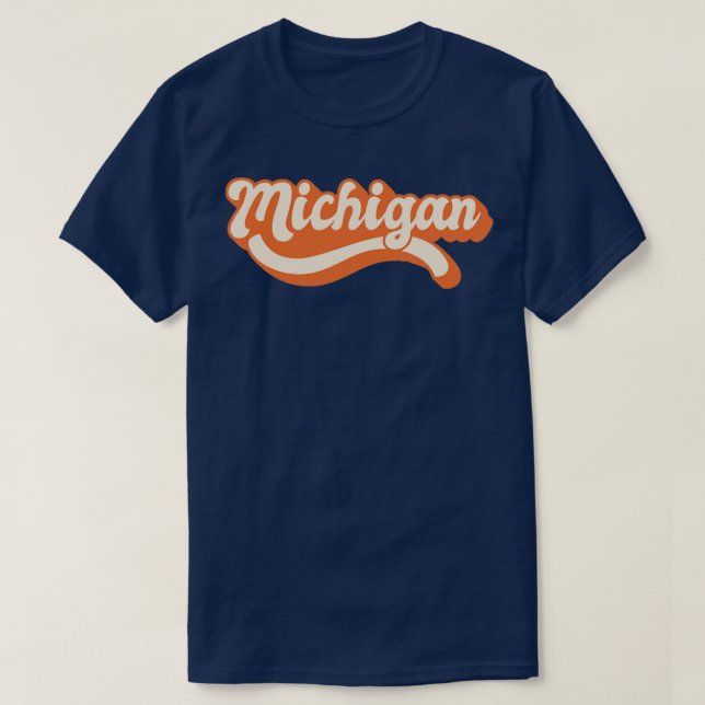 Michigan Retro1 T Shirt (Design framsida)