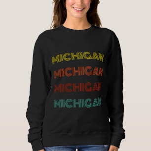 Michigan Retrotypografi Amerikansk stat T Shirt