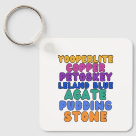 Michigan Rock Collectors Rockhound Keychain Nyckelring