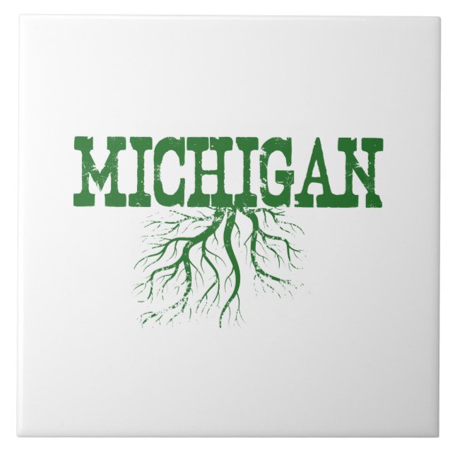 Michigan Roots Ord Art Ceramic Tile Kakelplatta (Framsidan)