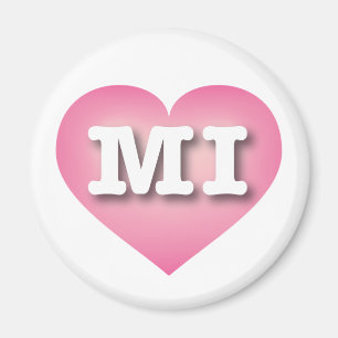 MIchigan Rosa Fade Heart - I kärlek MI Magnet