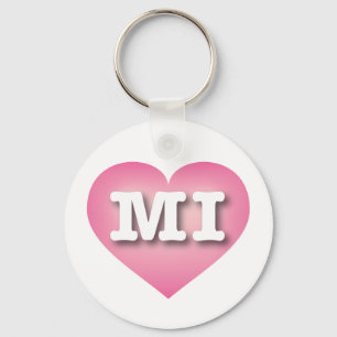 MIchigan Rosa Fade Heart - I kärlek MI Nyckelring