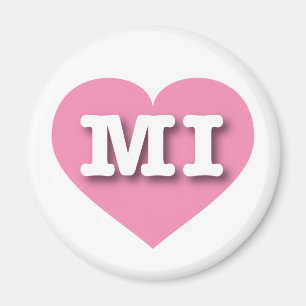 Michigan Rosa Heart - I kärlek MI Magnet